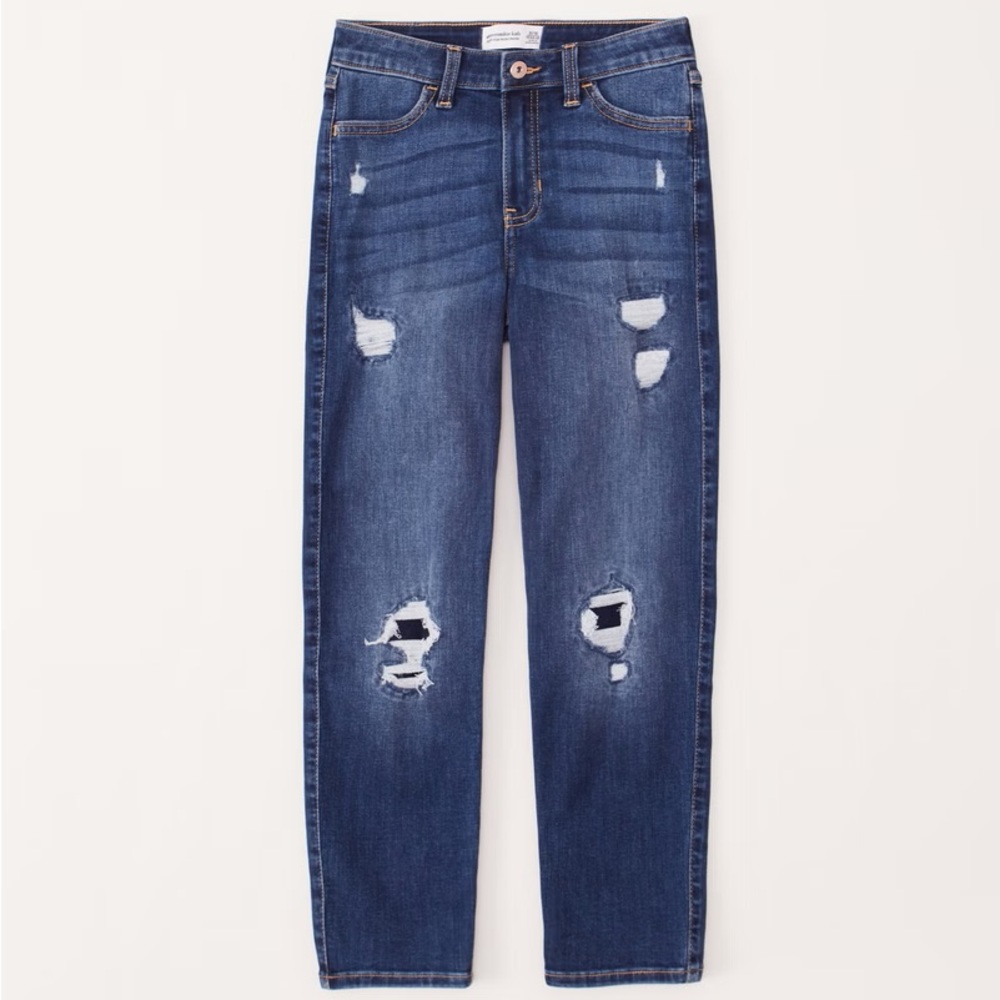 Abercrombie Kids Mini Mom High-Rise Distressed Jeans Size 13/14